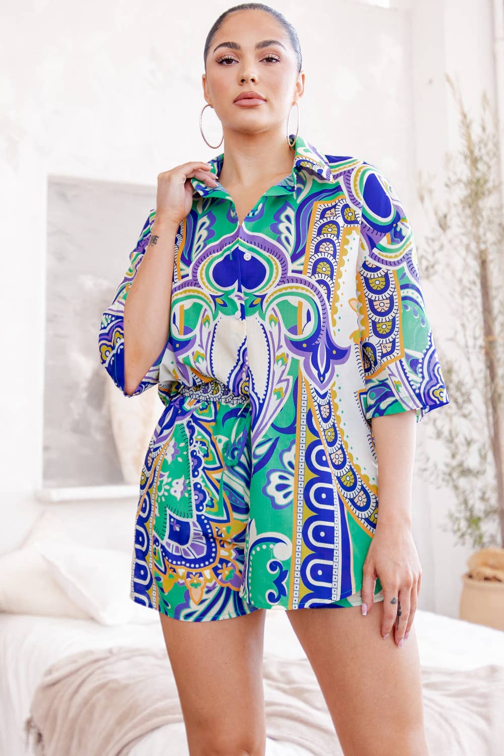 Green Oversize Geo Set