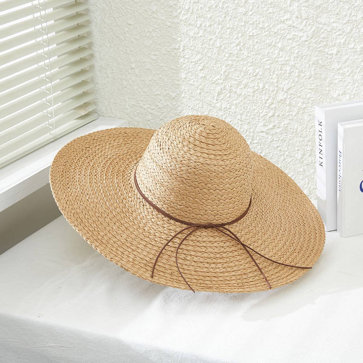 Solid Color Floppy Straw Hat
