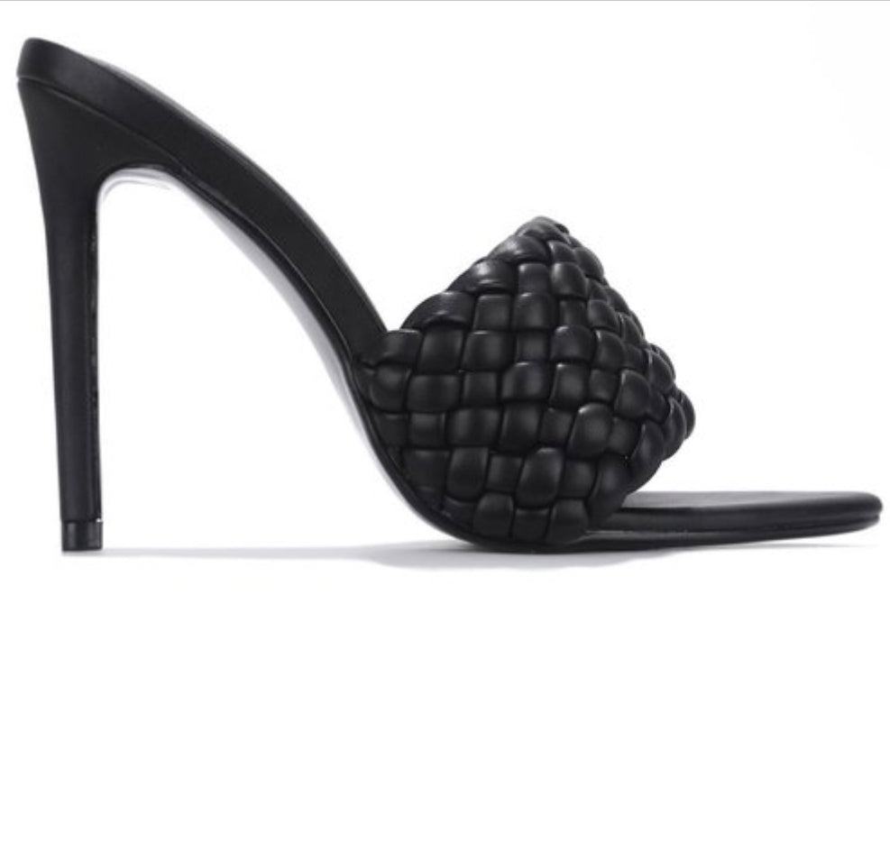 Black Braided Band Stiletto Heel