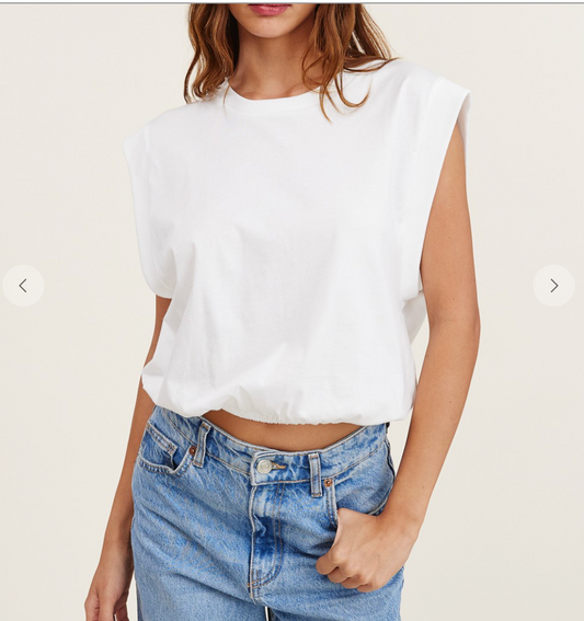 Sleeveless Cotton Cropped Top