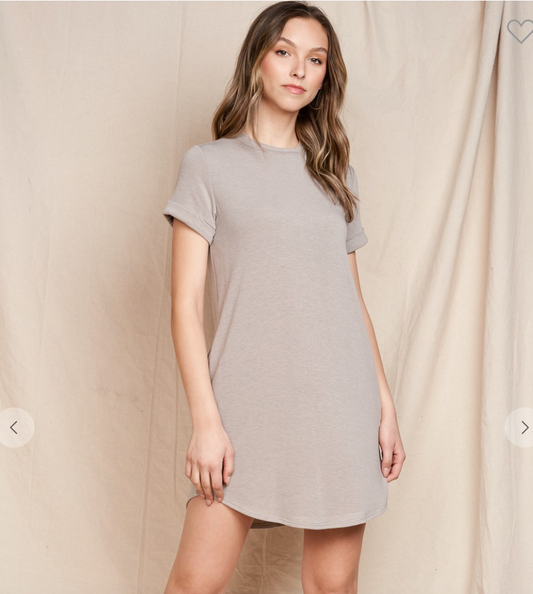French Terry Short Sleeve Dress
